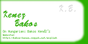 kenez bakos business card